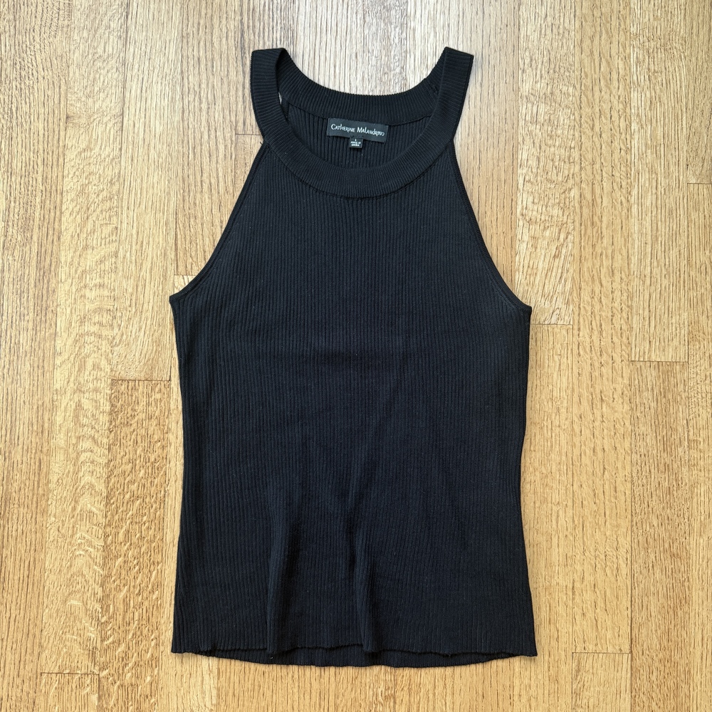 Black Ribbed Knit Tank